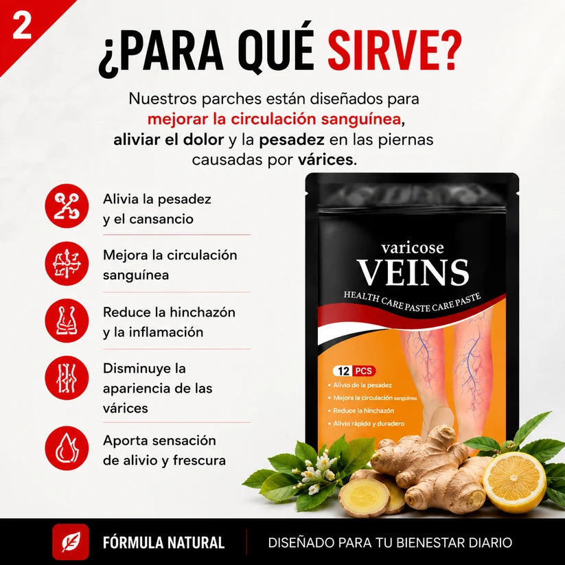 Parches Naturales para Varices y para las Piernas Cansadas - VeinPatch™